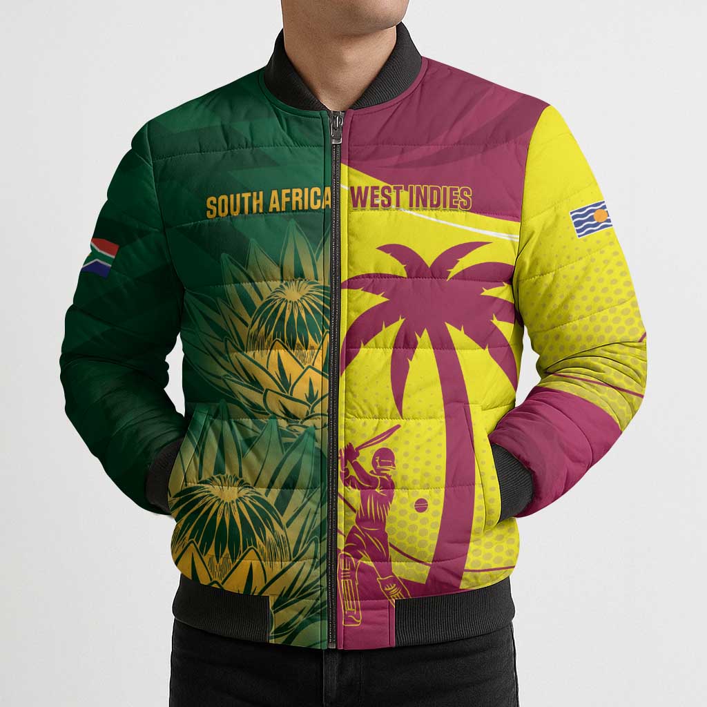 South Africa West Indies Cricket Custom Bomber Puffer Jacket Proteas Windies Together - Aussie Hoodie