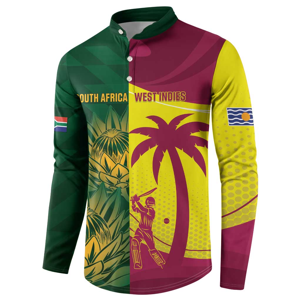 South Africa West Indies Cricket Custom Button Sweatshirt Proteas Windies Together - Aussie Hoodie
