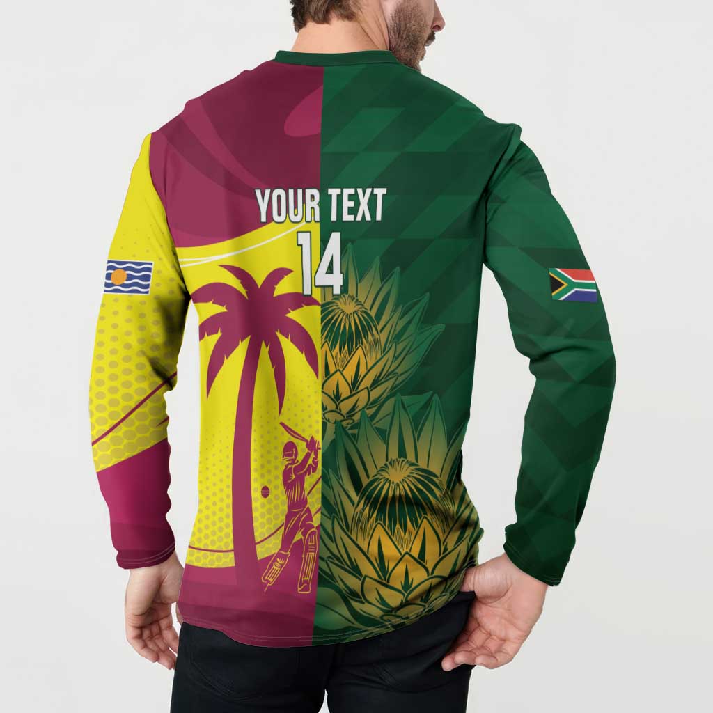 South Africa West Indies Cricket Custom Button Sweatshirt Proteas Windies Together - Aussie Hoodie