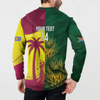 South Africa West Indies Cricket Custom Button Sweatshirt Proteas Windies Together - Aussie Hoodie