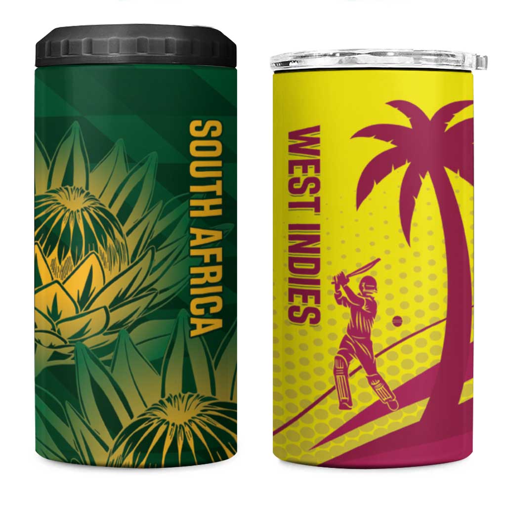 South Africa West Indies Cricket 4 in 1 Can Cooler Tumbler Proteas Windies Together - Aussie Hoodie