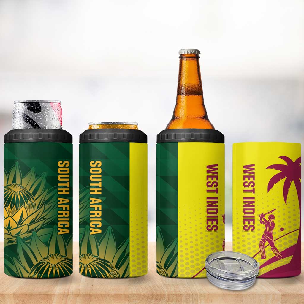 South Africa West Indies Cricket 4 in 1 Can Cooler Tumbler Proteas Windies Together - Aussie Hoodie