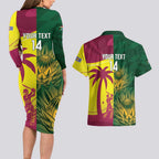 South Africa West Indies Cricket Custom Couples Matching Long Sleeve Bodycon Dress and Hawaiian Shirt Proteas Windies Together - Aussie Hoodie
