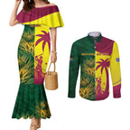 South Africa West Indies Cricket Custom Couples Matching Mermaid Dress and Long Sleeve Button Shirt Proteas Windies Together - Aussie Hoodie