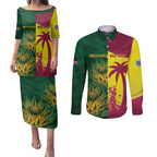 South Africa West Indies Cricket Custom Couples Matching Puletasi and Long Sleeve Button Shirt Proteas Windies Together - Aussie Hoodie