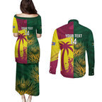 South Africa West Indies Cricket Custom Couples Matching Puletasi and Long Sleeve Button Shirt Proteas Windies Together - Aussie Hoodie