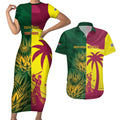 South Africa West Indies Cricket Custom Couples Matching Short Sleeve Bodycon Dress and Hawaiian Shirt Proteas Windies Together - Aussie Hoodie
