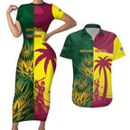 South Africa West Indies Cricket Custom Couples Matching Short Sleeve Bodycon Dress and Hawaiian Shirt Proteas Windies Together - Aussie Hoodie