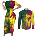 South Africa West Indies Cricket Custom Couples Matching Short Sleeve Bodycon Dress and Long Sleeve Button Shirt Proteas Windies Together - Aussie Hoodie