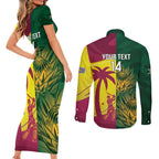 South Africa West Indies Cricket Custom Couples Matching Short Sleeve Bodycon Dress and Long Sleeve Button Shirt Proteas Windies Together - Aussie Hoodie