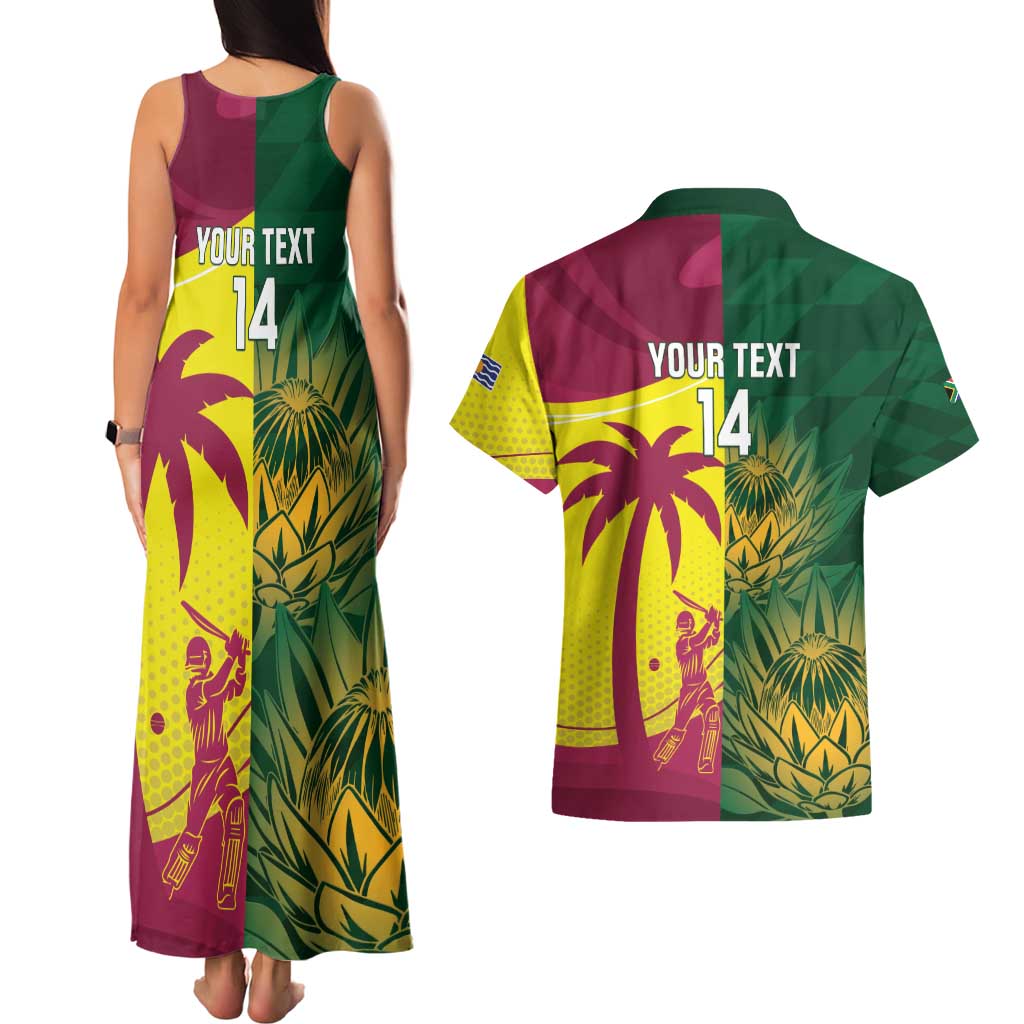 South Africa West Indies Cricket Custom Couples Matching Tank Maxi Dress and Hawaiian Shirt Proteas Windies Together - Aussie Hoodie