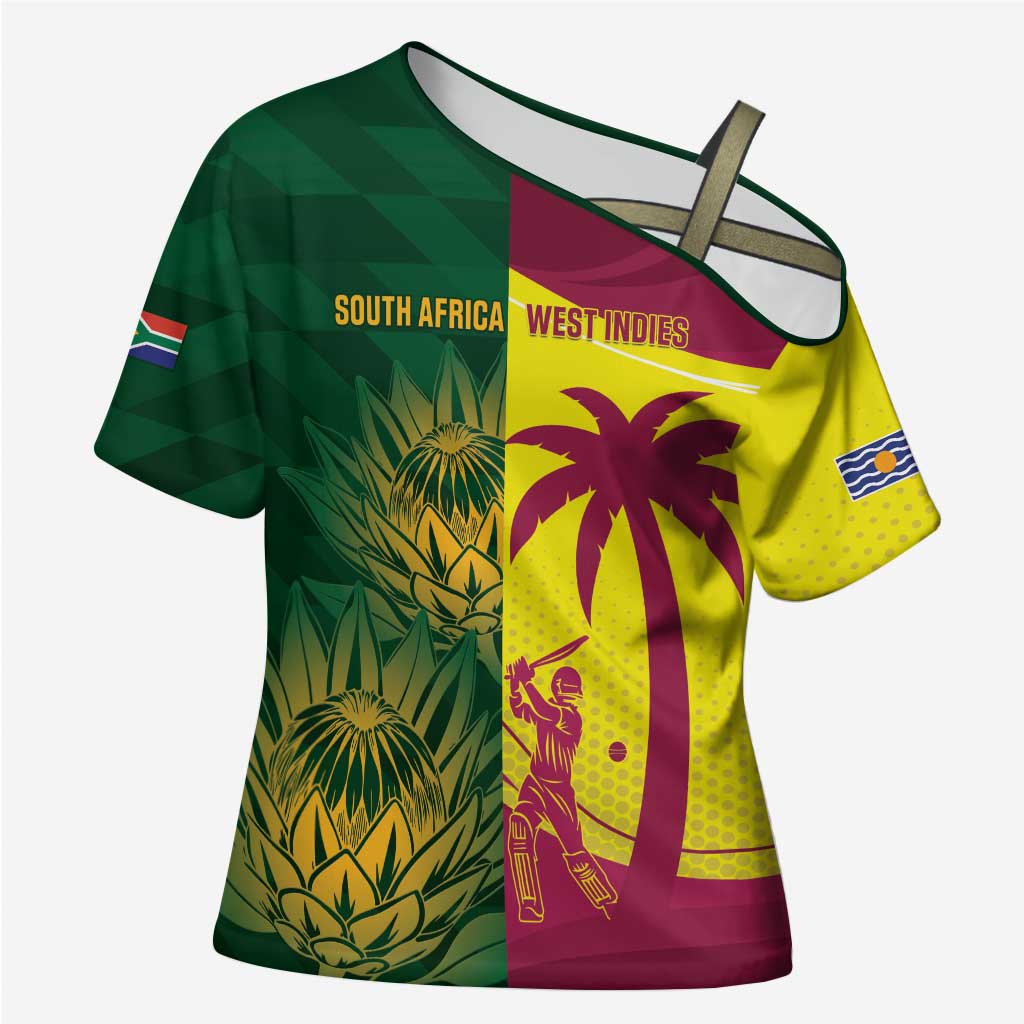 South Africa West Indies Cricket Custom Cross Shoulder Shirt Proteas Windies Together - Aussie Hoodie