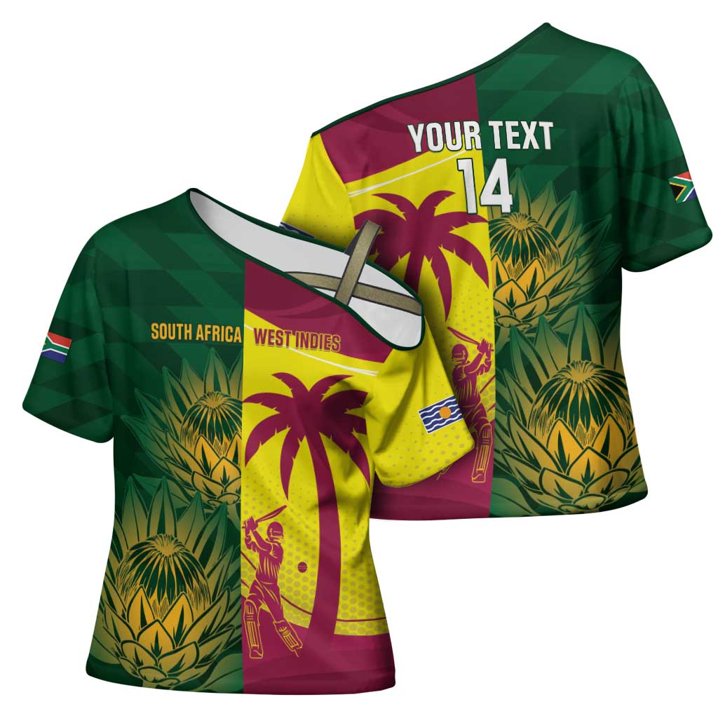 South Africa West Indies Cricket Custom Cross Shoulder Shirt Proteas Windies Together - Aussie Hoodie
