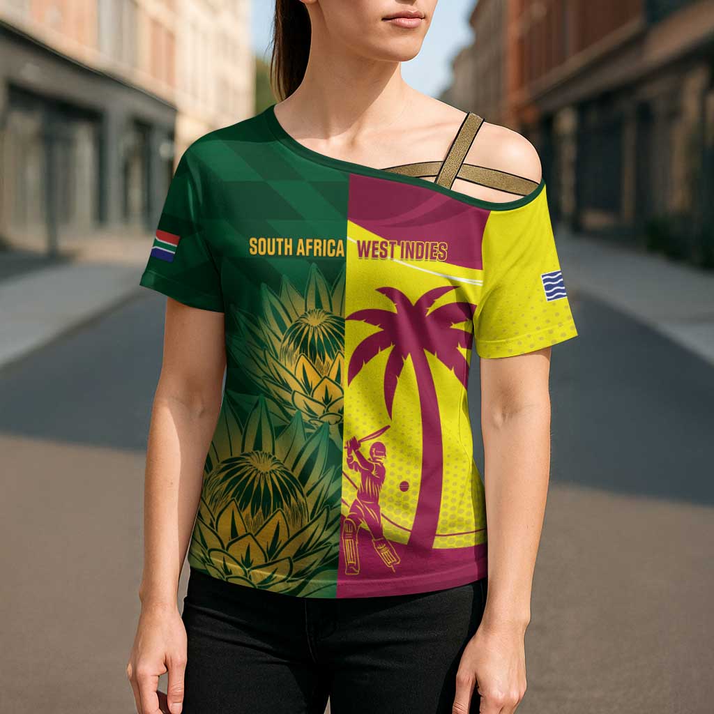 South Africa West Indies Cricket Custom Cross Shoulder Shirt Proteas Windies Together - Aussie Hoodie