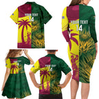 South Africa West Indies Cricket Custom Family Matching Long Sleeve Bodycon Dress and Hawaiian Shirt Proteas Windies Together - Aussie Hoodie