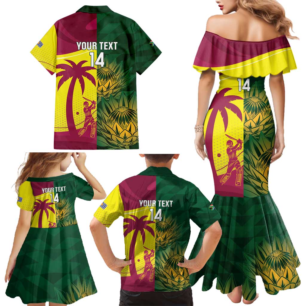 South Africa West Indies Cricket Custom Family Matching Mermaid Dress and Hawaiian Shirt Proteas Windies Together - Aussie Hoodie