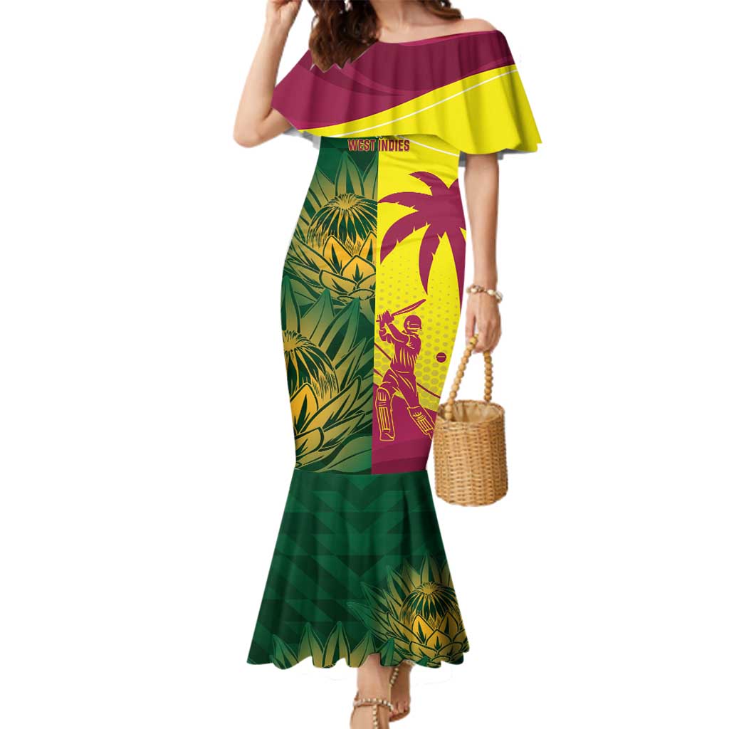 South Africa West Indies Cricket Custom Family Matching Mermaid Dress and Hawaiian Shirt Proteas Windies Together - Aussie Hoodie