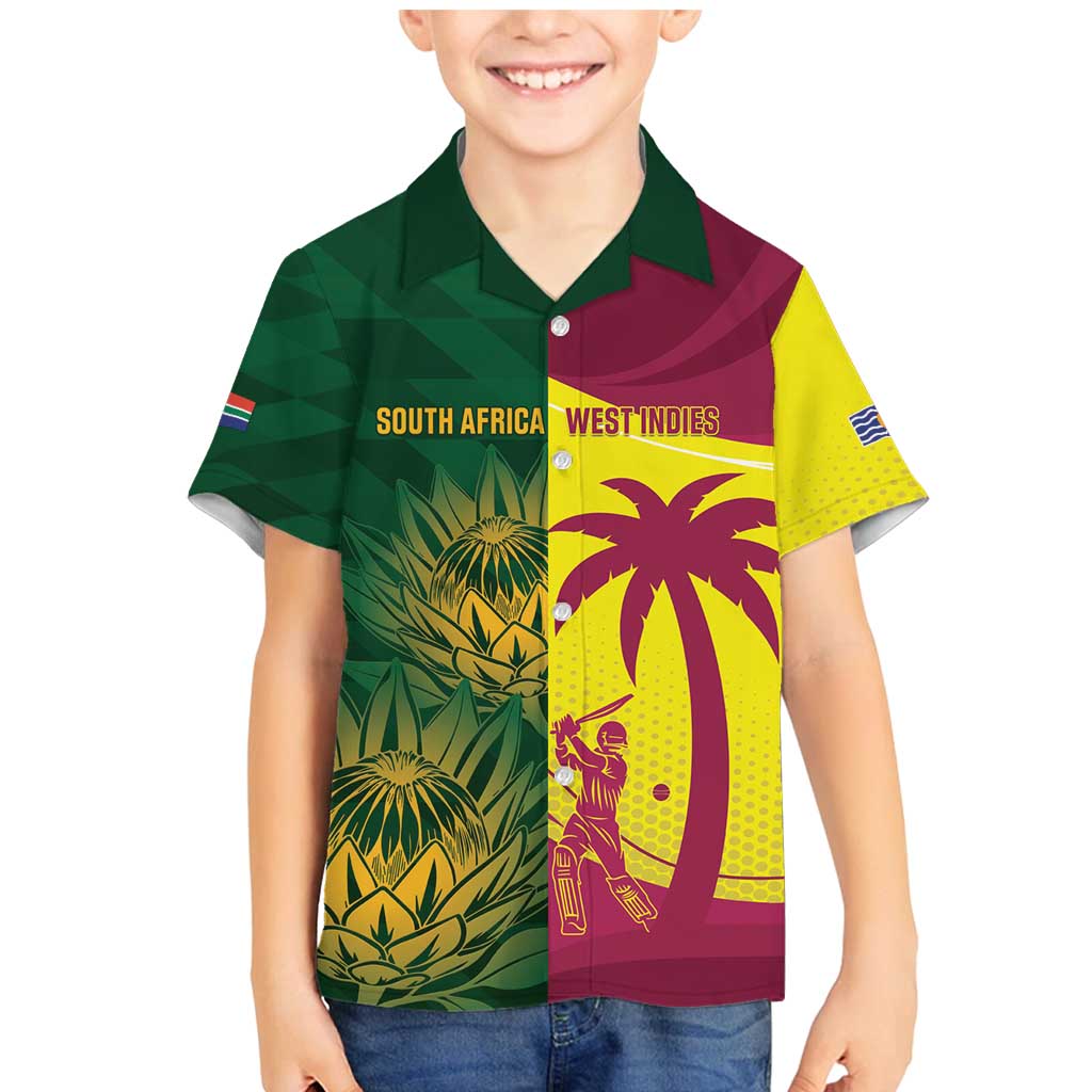 South Africa West Indies Cricket Custom Family Matching Mermaid Dress and Hawaiian Shirt Proteas Windies Together - Aussie Hoodie