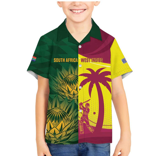 South Africa West Indies Cricket Custom Family Matching Mermaid Dress and Hawaiian Shirt Proteas Windies Together - Aussie Hoodie