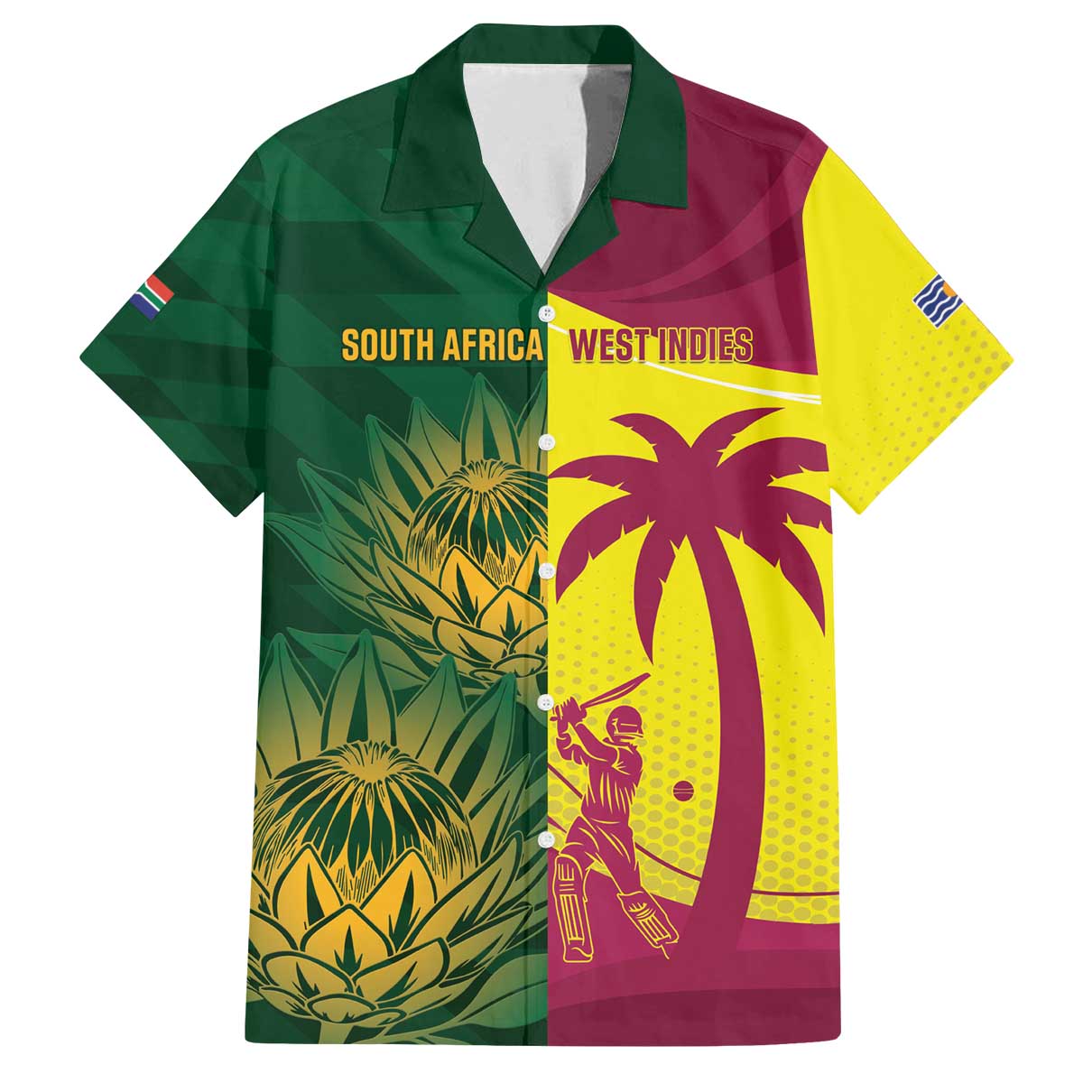 South Africa West Indies Cricket Custom Family Matching Off The Shoulder Long Sleeve Dress and Hawaiian Shirt Proteas Windies Together - Aussie Hoodie