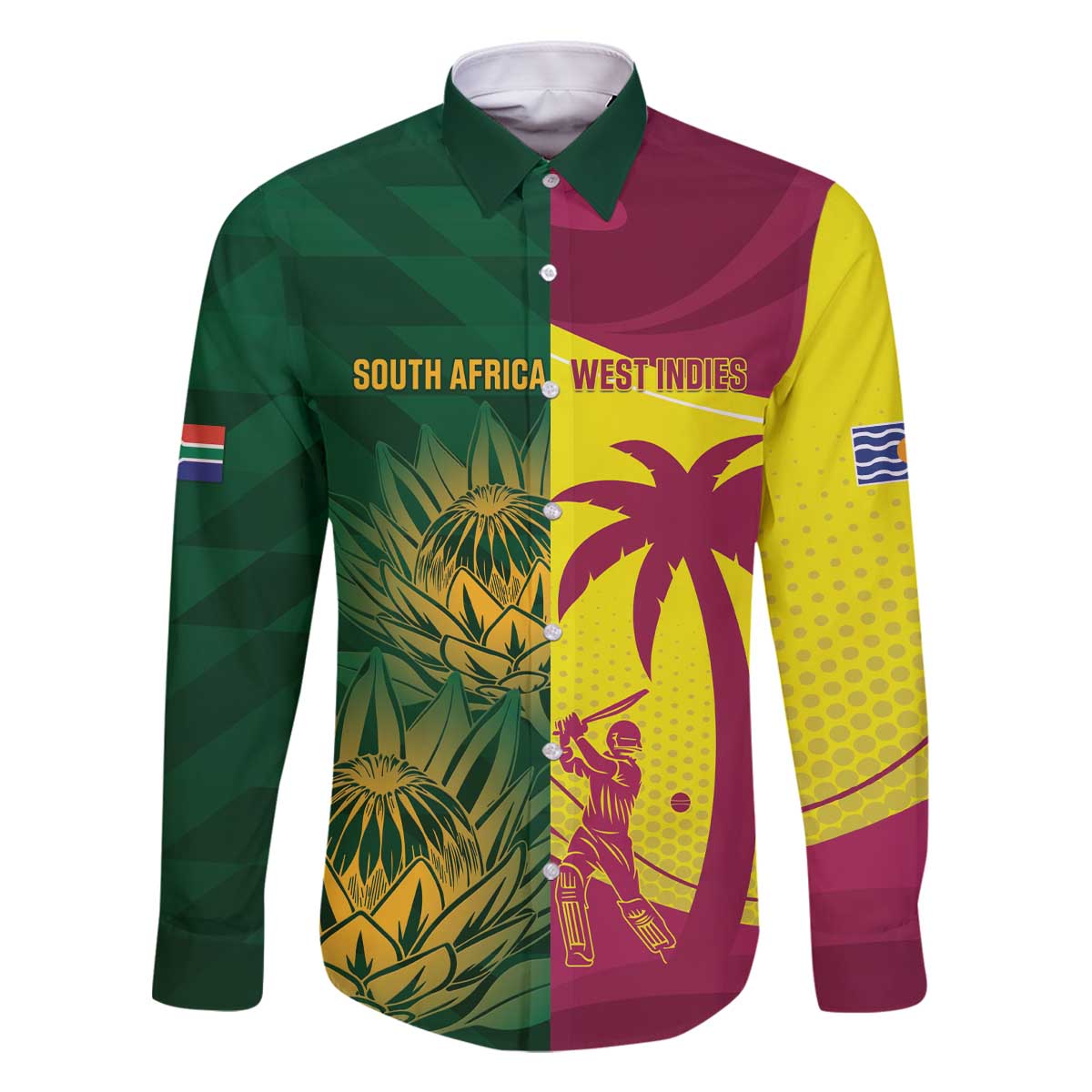 South Africa West Indies Cricket Custom Family Matching Off The Shoulder Long Sleeve Dress and Hawaiian Shirt Proteas Windies Together - Aussie Hoodie