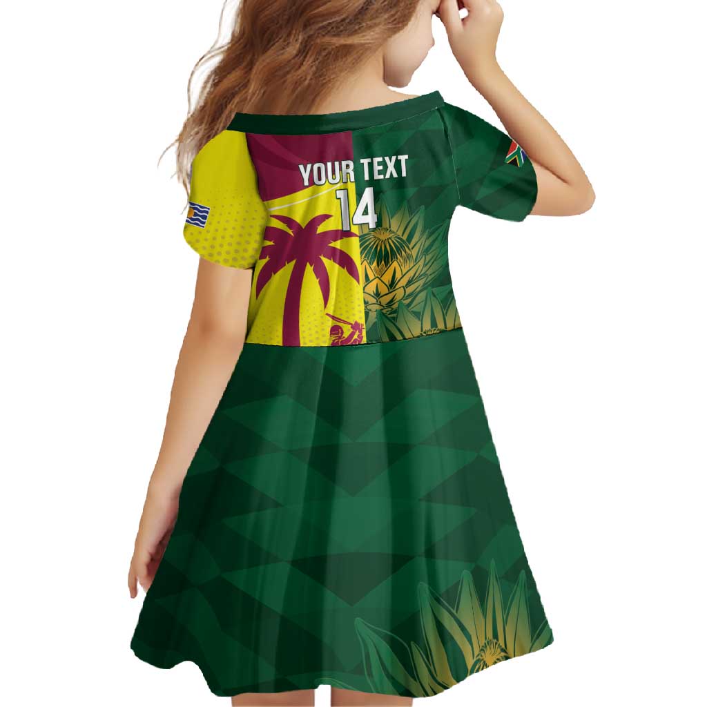 South Africa West Indies Cricket Custom Family Matching Off Shoulder Maxi Dress and Hawaiian Shirt Proteas Windies Together - Aussie Hoodie