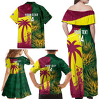 South Africa West Indies Cricket Custom Family Matching Off Shoulder Maxi Dress and Hawaiian Shirt Proteas Windies Together - Aussie Hoodie