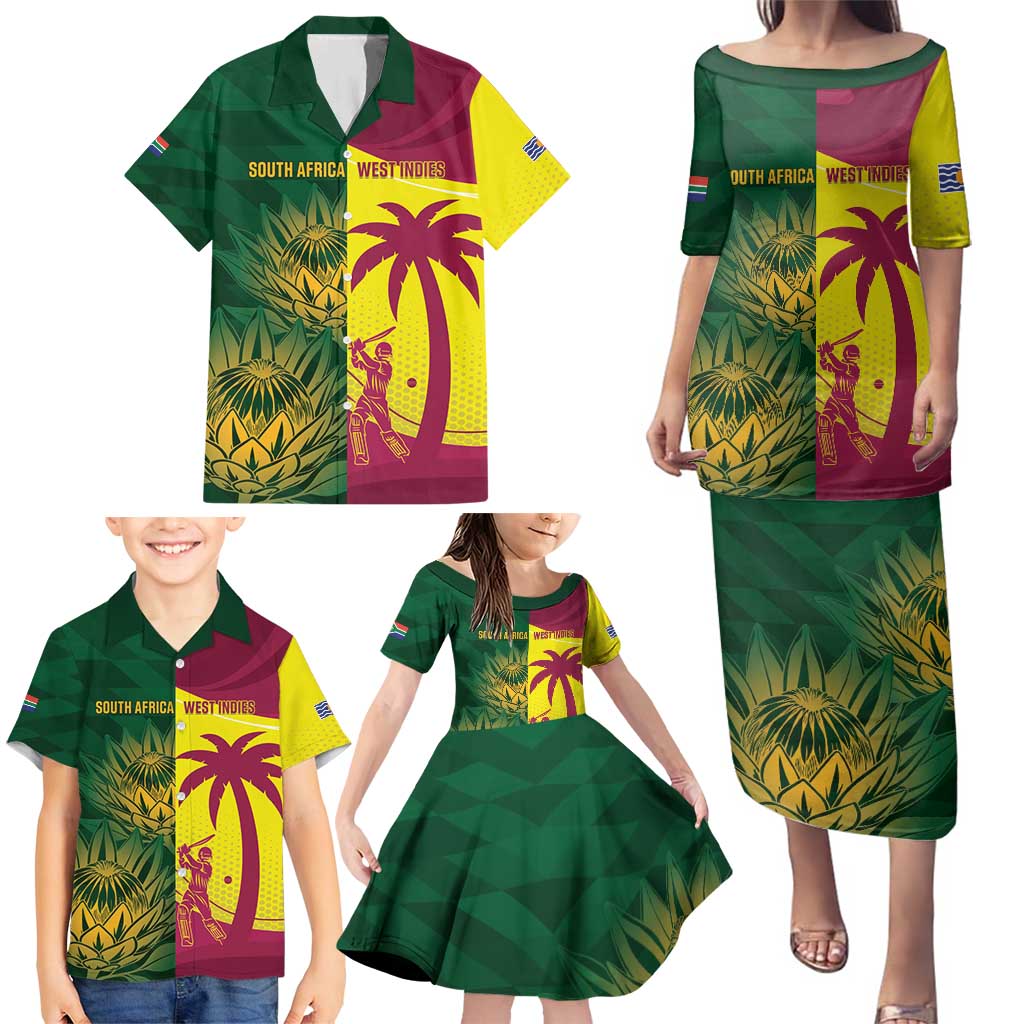 South Africa West Indies Cricket Custom Family Matching Puletasi and Hawaiian Shirt Proteas Windies Together - Aussie Hoodie