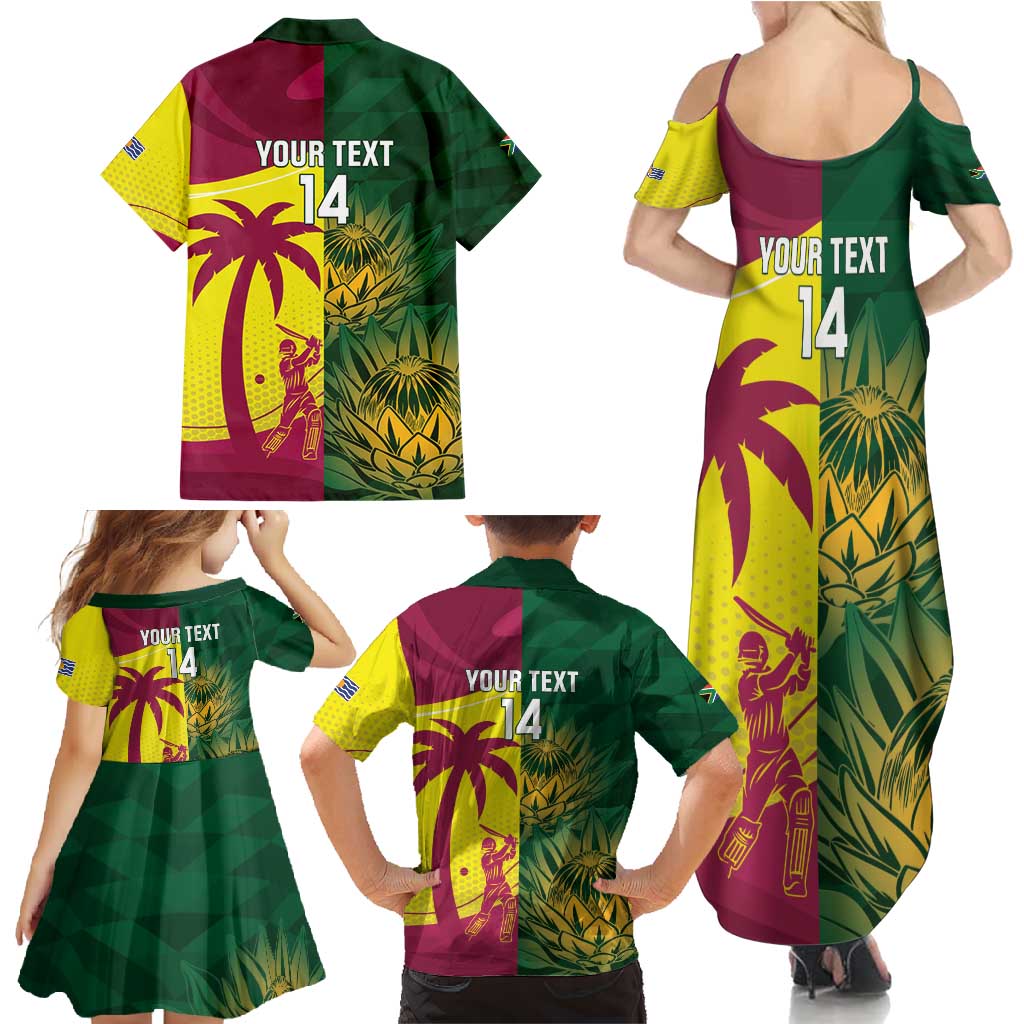 South Africa West Indies Cricket Custom Family Matching Summer Maxi Dress and Hawaiian Shirt Proteas Windies Together - Aussie Hoodie