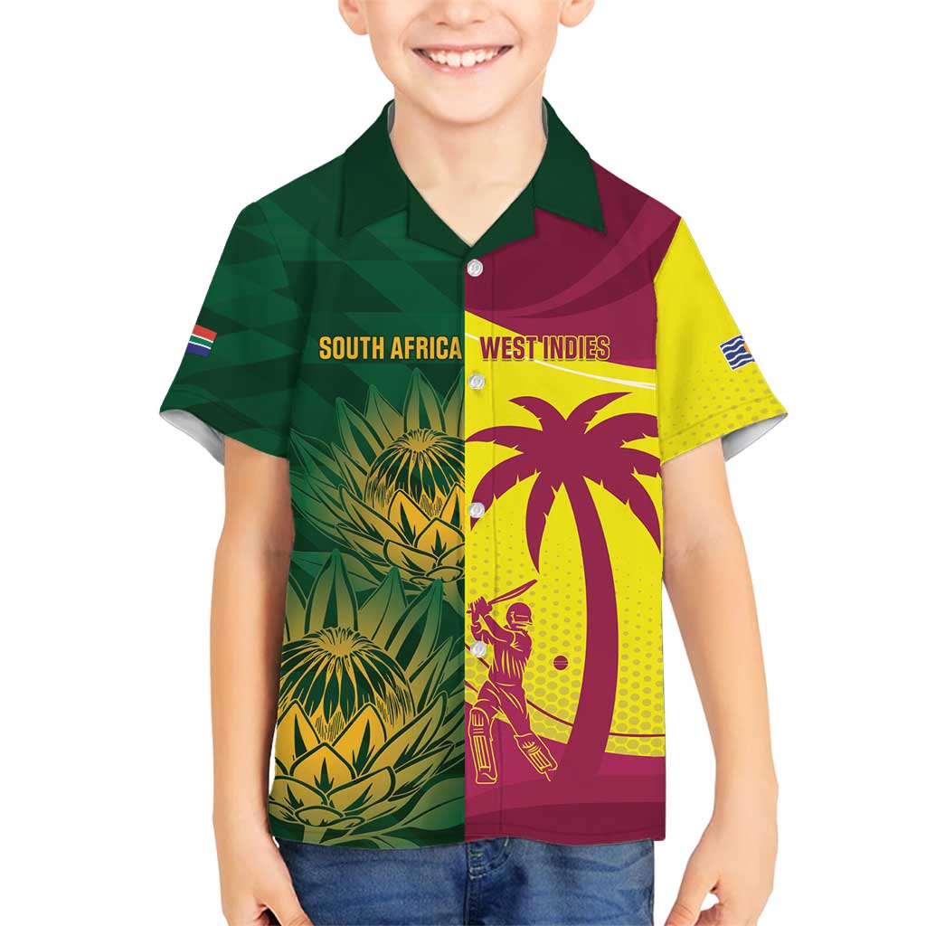 South Africa West Indies Cricket Custom Family Matching Summer Maxi Dress and Hawaiian Shirt Proteas Windies Together - Aussie Hoodie