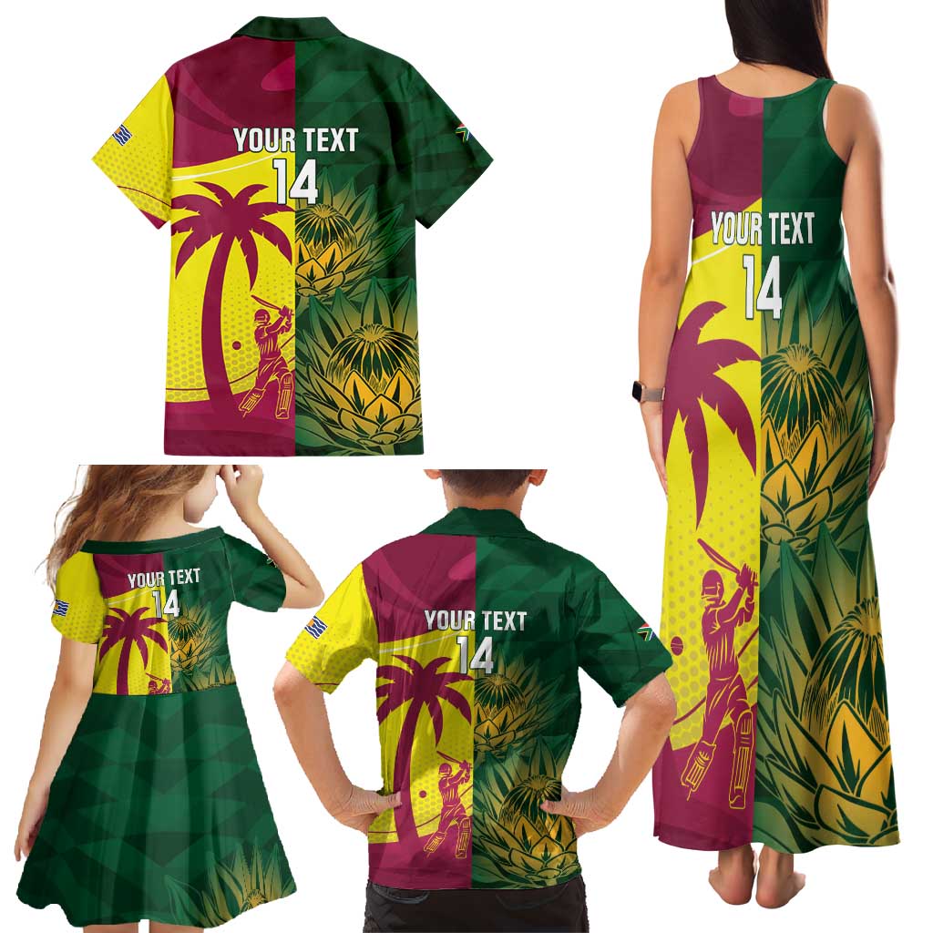 South Africa West Indies Cricket Custom Family Matching Tank Maxi Dress and Hawaiian Shirt Proteas Windies Together - Aussie Hoodie