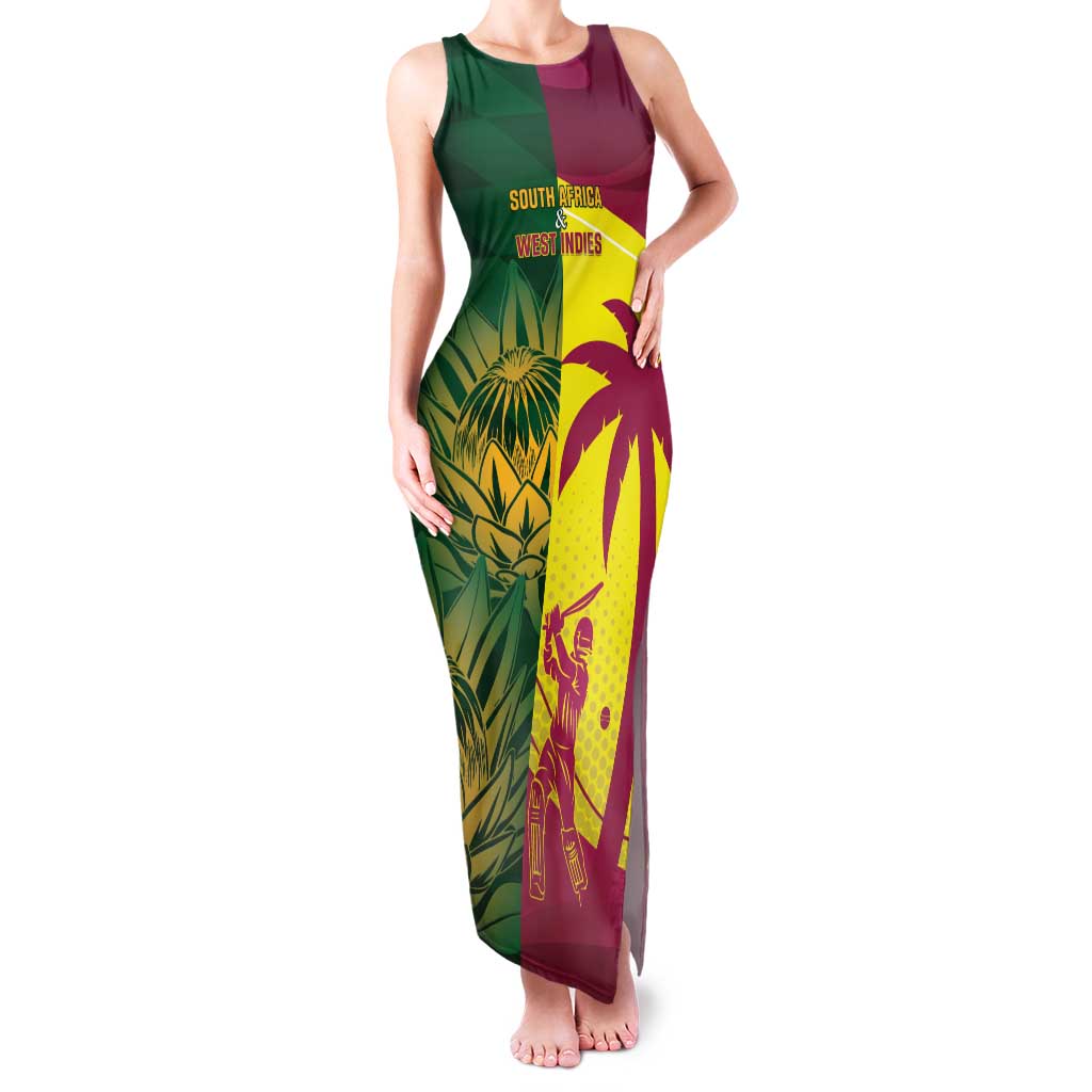 South Africa West Indies Cricket Custom Family Matching Tank Maxi Dress and Hawaiian Shirt Proteas Windies Together - Aussie Hoodie