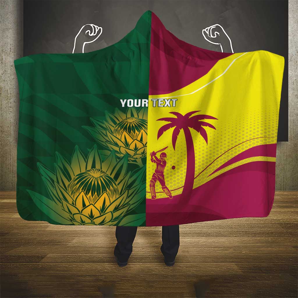 South Africa West Indies Cricket Custom Hooded Blanket Proteas Windies Together - Aussie Hoodie