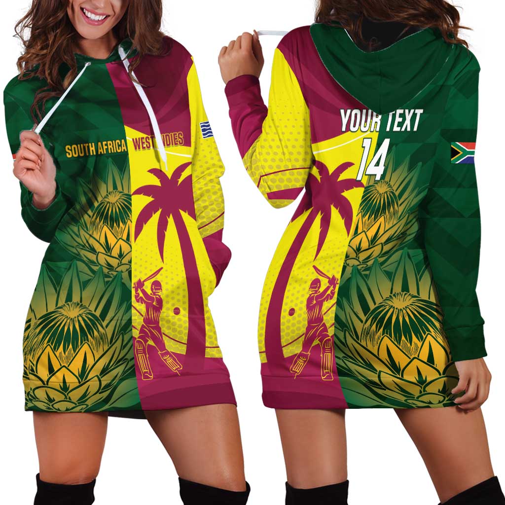 South Africa West Indies Cricket Custom Hoodie Dress Proteas Windies Together - Aussie Hoodie
