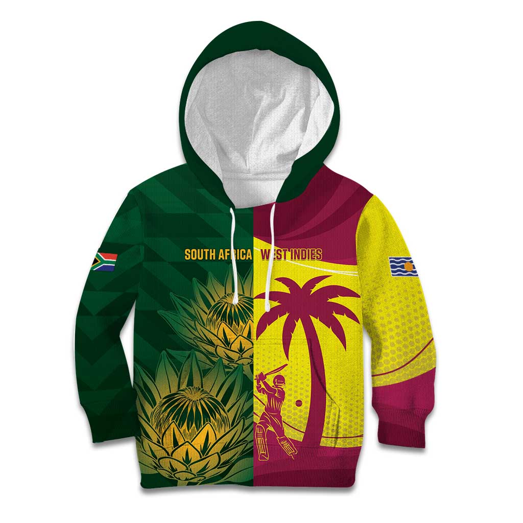 South Africa West Indies Cricket Custom Kid Hoodie Proteas Windies Together - Aussie Hoodie