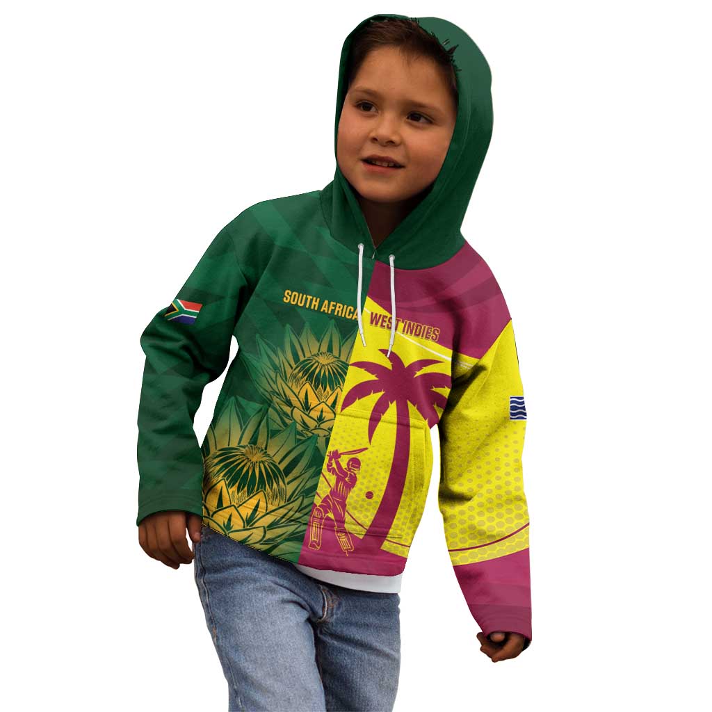 South Africa West Indies Cricket Custom Kid Hoodie Proteas Windies Together - Aussie Hoodie