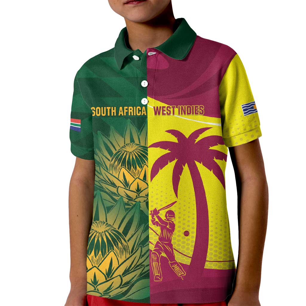 South Africa West Indies Cricket Custom Kid Polo Shirt Proteas Windies Together - Aussie Hoodie