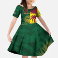 South Africa West Indies Cricket Custom Kid Short Sleeve Dress Proteas Windies Together - Aussie Hoodie