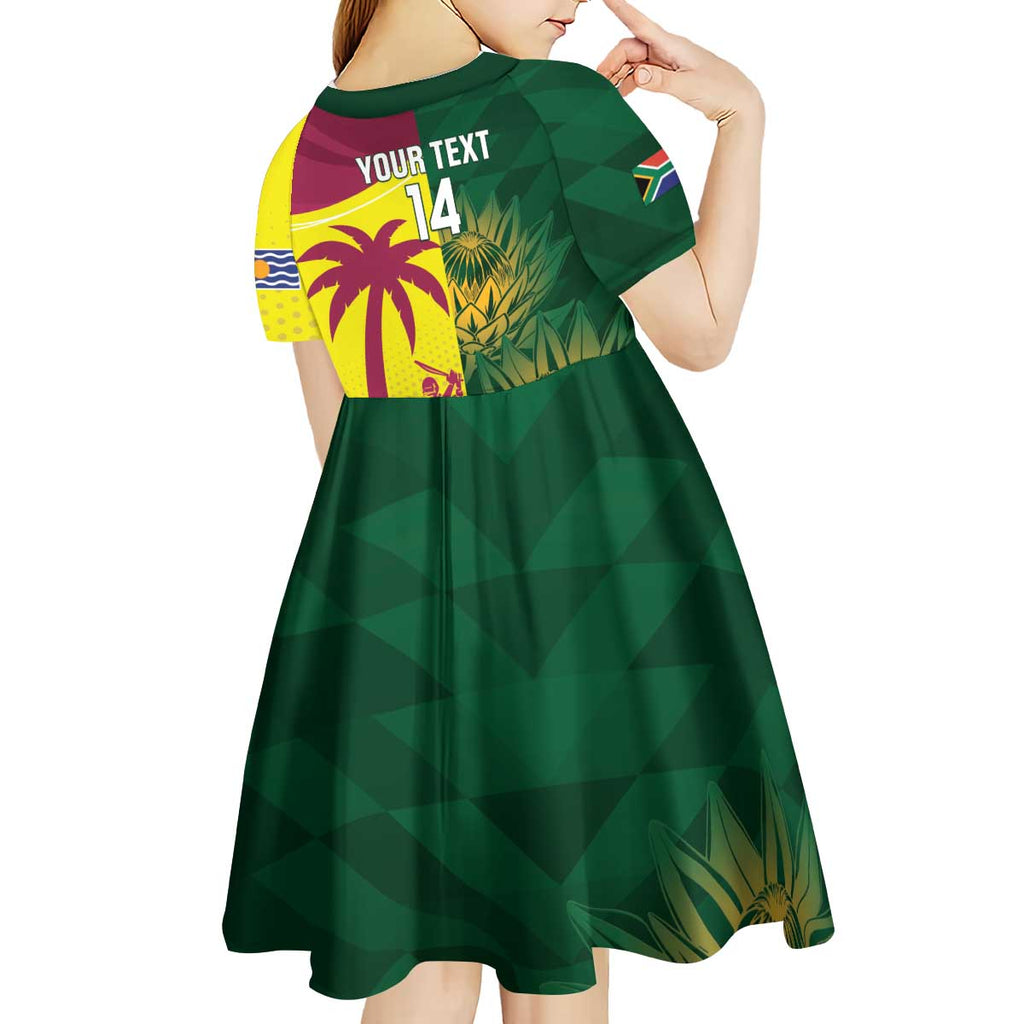 South Africa West Indies Cricket Custom Kid Short Sleeve Dress Proteas Windies Together - Aussie Hoodie