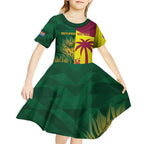 South Africa West Indies Cricket Custom Kid Short Sleeve Dress Proteas Windies Together - Aussie Hoodie