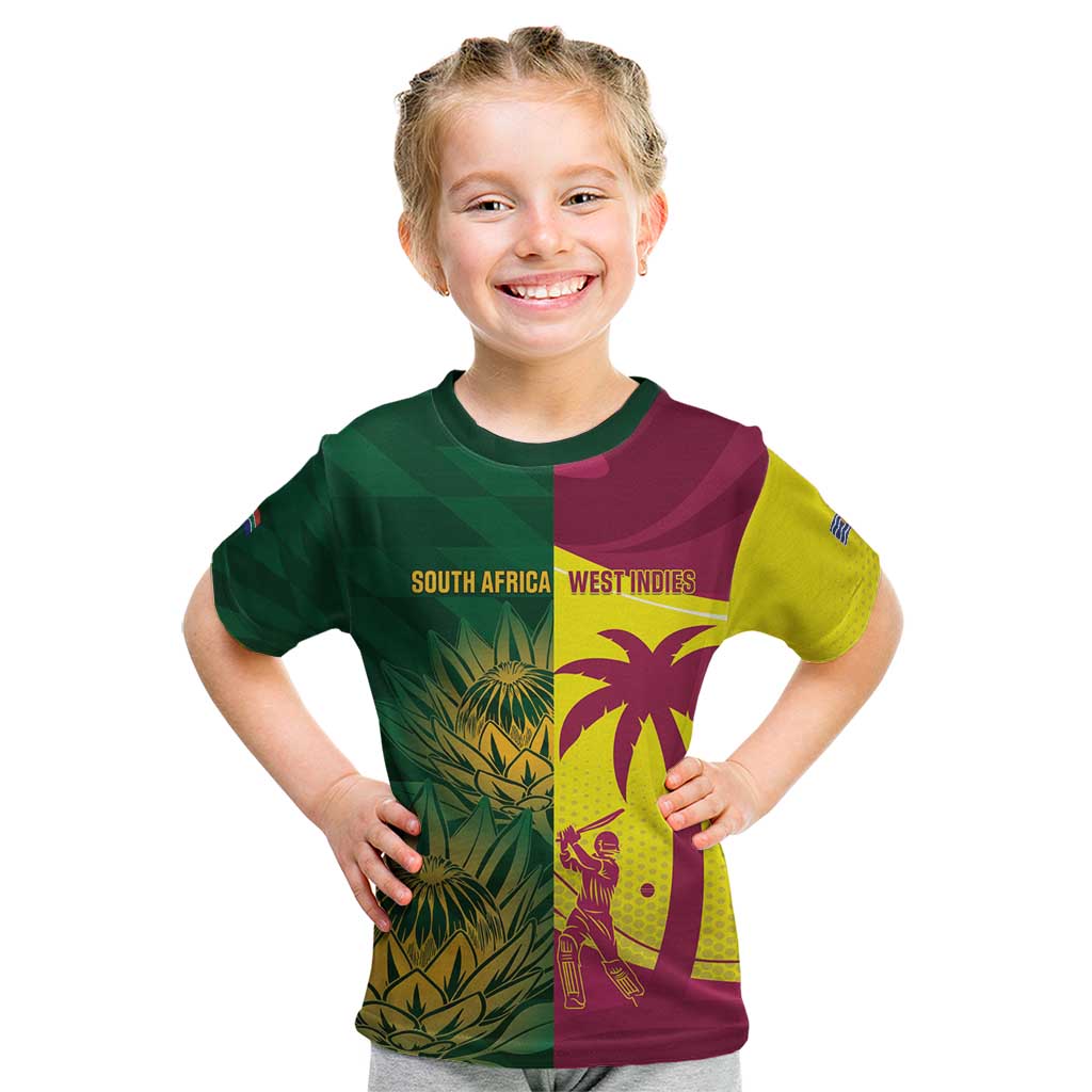 South Africa West Indies Cricket Custom Kid T Shirt Proteas Windies Together - Aussie Hoodie