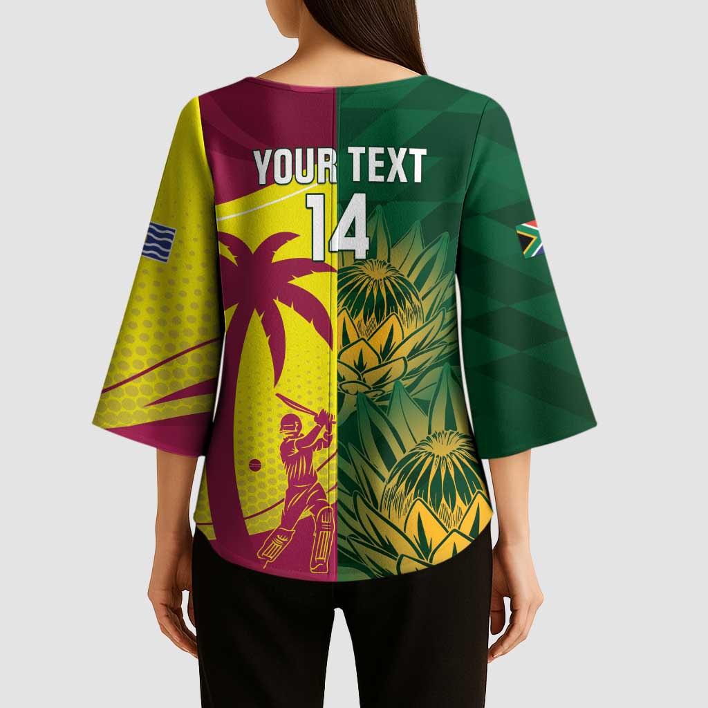 South Africa West Indies Cricket Custom Kimono Sleeve Blouse Proteas Windies Together - Aussie Hoodie
