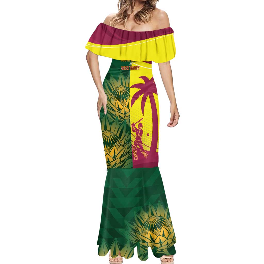 South Africa West Indies Cricket Custom Mermaid Dress Proteas Windies Together - Aussie Hoodie