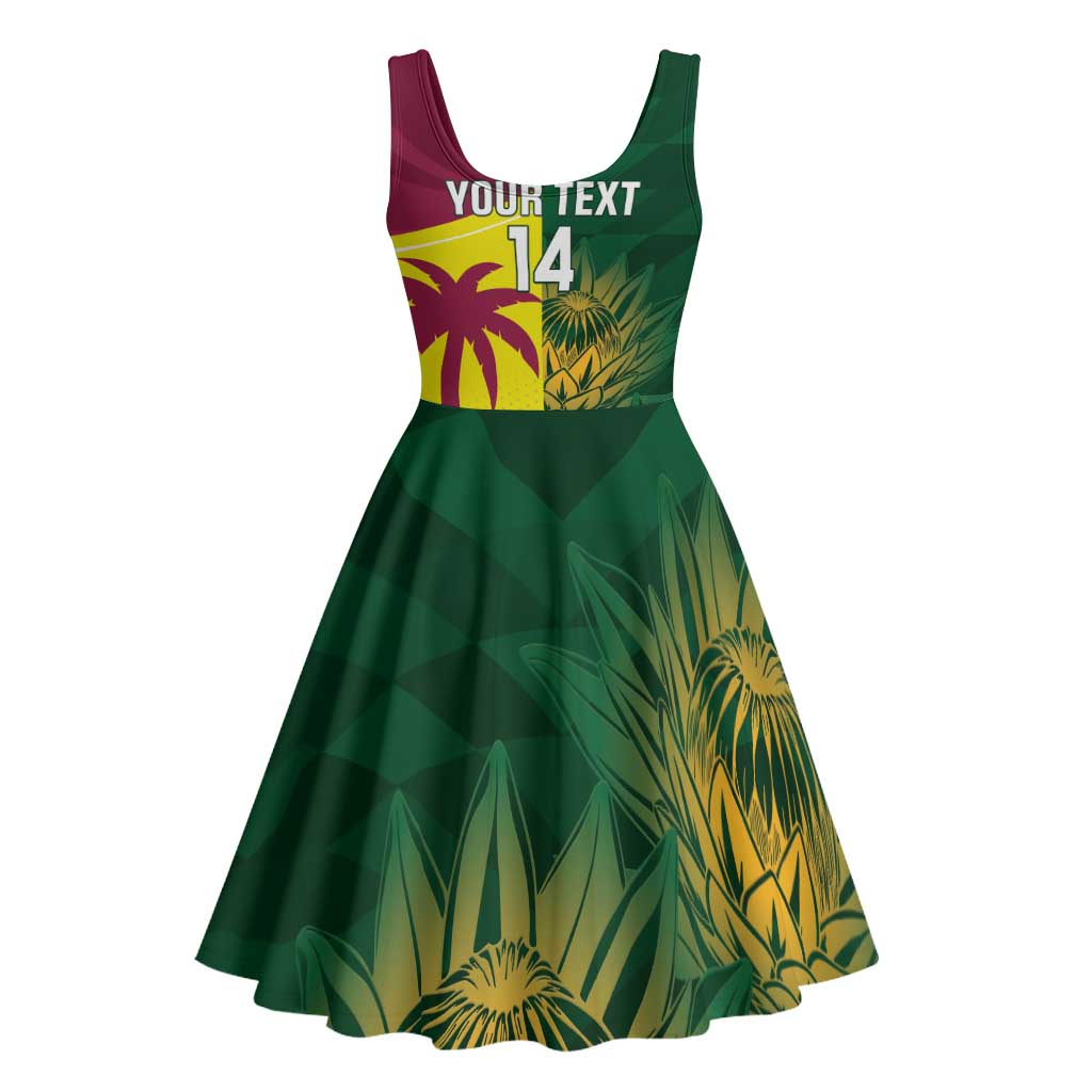 South Africa West Indies Cricket Custom Midi Dress Proteas Windies Together - Aussie Hoodie