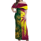 South Africa West Indies Cricket Custom Off Shoulder Maxi Dress Proteas Windies Together - Aussie Hoodie