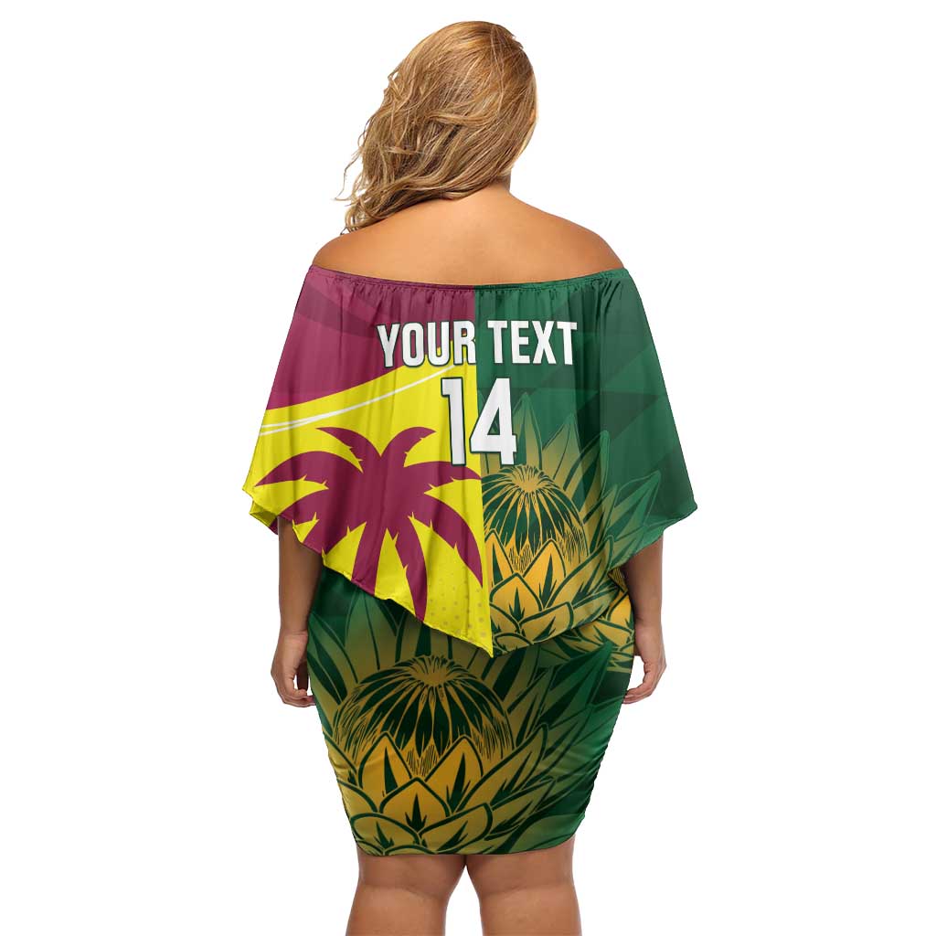 South Africa West Indies Cricket Custom Off Shoulder Short Dress Proteas Windies Together - Aussie Hoodie