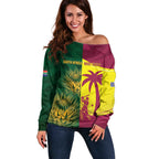 South Africa West Indies Cricket Custom Off Shoulder Sweater Proteas Windies Together - Aussie Hoodie