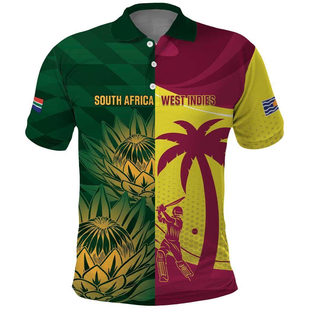 South Africa West Indies Cricket Custom Polo Shirt Proteas Windies Together - Aussie Hoodie