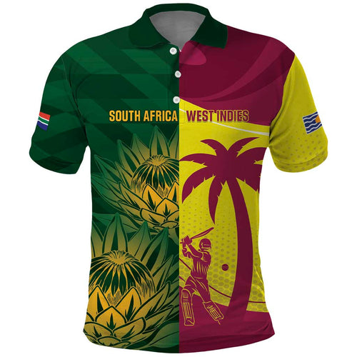 South Africa West Indies Cricket Custom Polo Shirt Proteas Windies Together - Aussie Hoodie