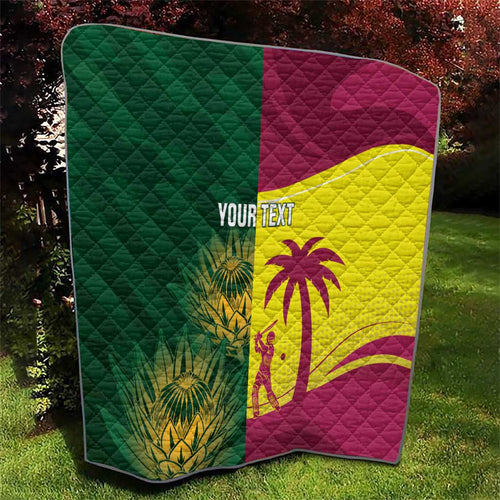 South Africa West Indies Cricket Custom Quilt Proteas Windies Together - Aussie Hoodie